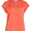 Vila Viellette S/S satin top, oransje