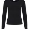 Vila Vinora L/S O-neck top, langermet basic, sort