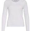 Vila Vinora L/S O-neck top, langermet basic, hvit