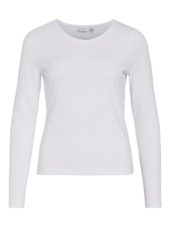 Vila Vinora L/S O-neck top, langermet basic, hvit