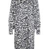 Kaffe KAroxy Shirt Dress, leopard sort/offwhite