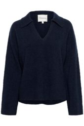 My Essential Wardrobe Huxi V-neck Pullover, marineblå