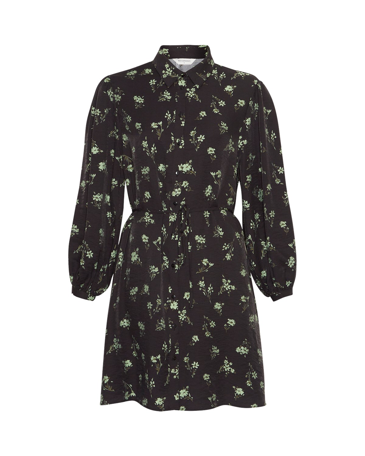 MSCH Jusine Karalynn Shirt Dress, sort/grønn blomstret