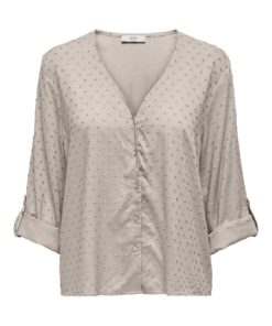 JDY Diana life 7/8 Dobby Shirt, beige