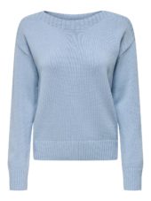 JDY Marie L/S boat neck pullover knit, lyseblå