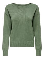 JDY Marie L/S boat neck pullover knit, grønn