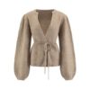 Vannucci Cardigan med knyting, beige