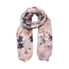 Intex Scandia Skjerf m/store blomster, rosa