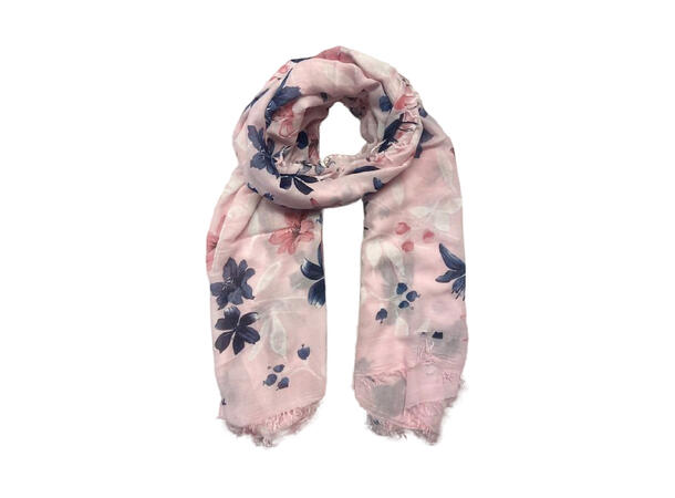 Intex Scandia Skjerf m/store blomster, rosa