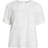 Vila Visonja O-neck S/S Top, hvit/broderi