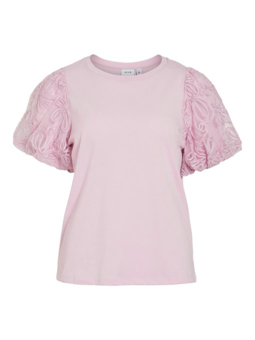 Vila Visimonia O-neck S/S Top, rosa