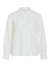 Vila Visimone L/S Shirt, hvit med broderi