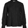 Vila Visimone L/S Shirt, sort med broderi