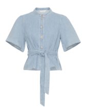 MSCH Ingrid Lis 2/4 denim belt shirt, lys denimblå