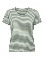 JDY Sissy S/S O-neck Top JRS, grønn/hvit stripete
