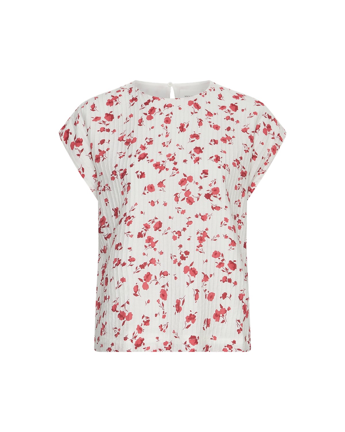 MSCH Falisha SL Top, offwhite/rosa blomster