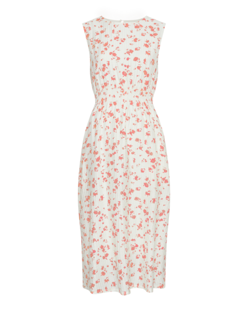 MSCH Falisha SL Dress, offwhite/rosa blomster