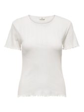 JDY Salsa Life S/S O-neck Top JRS, offwhite