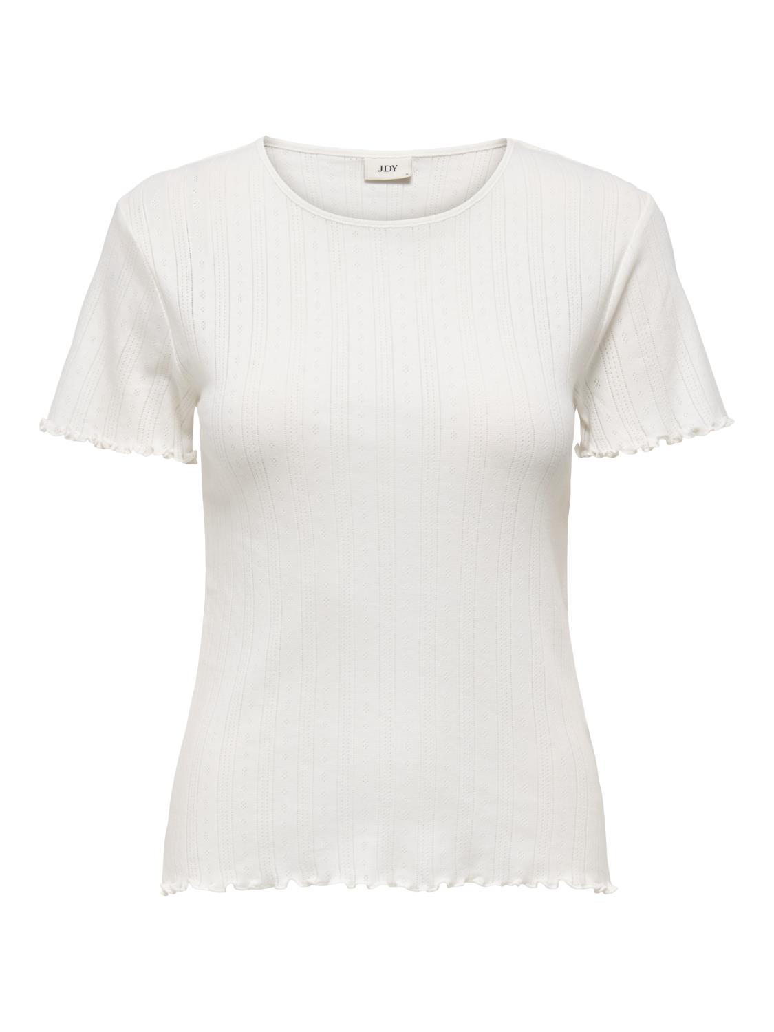 JDY Salsa Life S/S O-neck Top JRS, offwhite