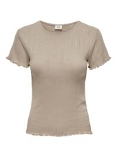 JDY Salsa Life S/S O-neck Top JRS, taupe