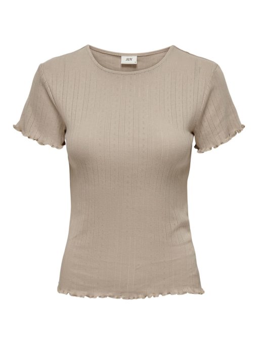 JDY Salsa Life S/S O-neck Top JRS, taupe