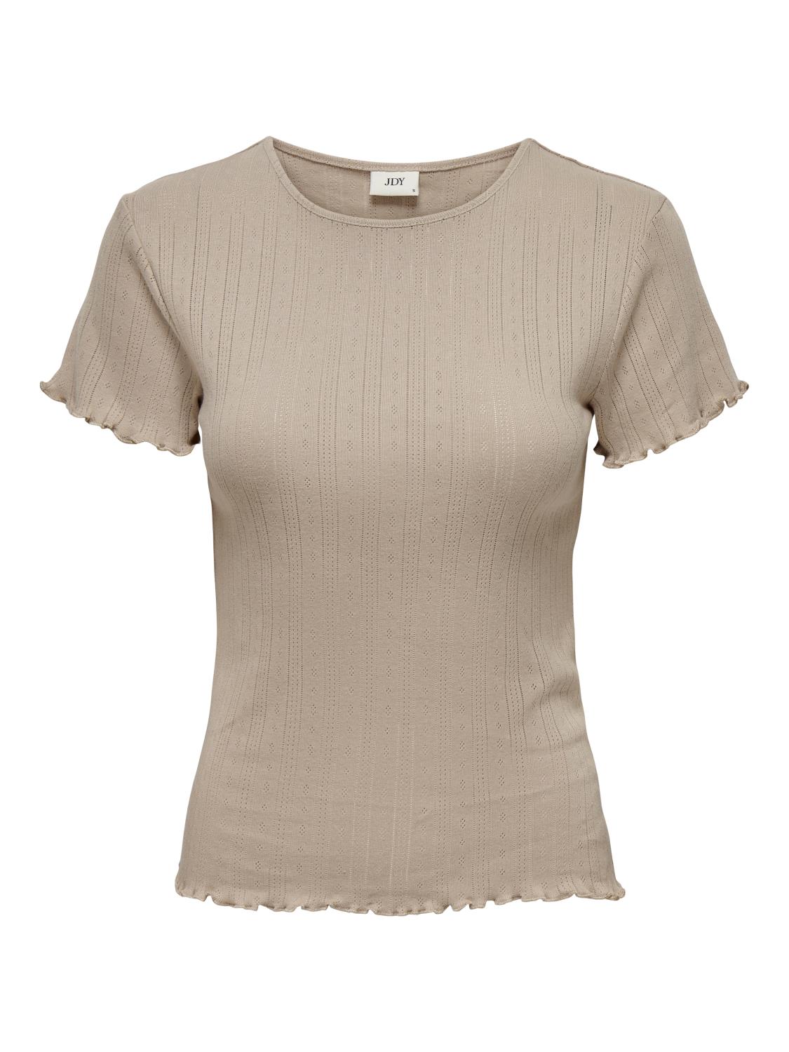 JDY Salsa Life S/S O-neck Top JRS, taupe