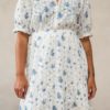 Raus Eivor 2/4 Dress, hvit/blå blomstret
