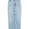 Vila ViJaf HW midi denim skirt, lys denimblå