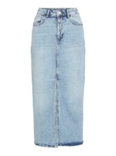 Vila ViJaf HW midi denim skirt, lys denimblå
