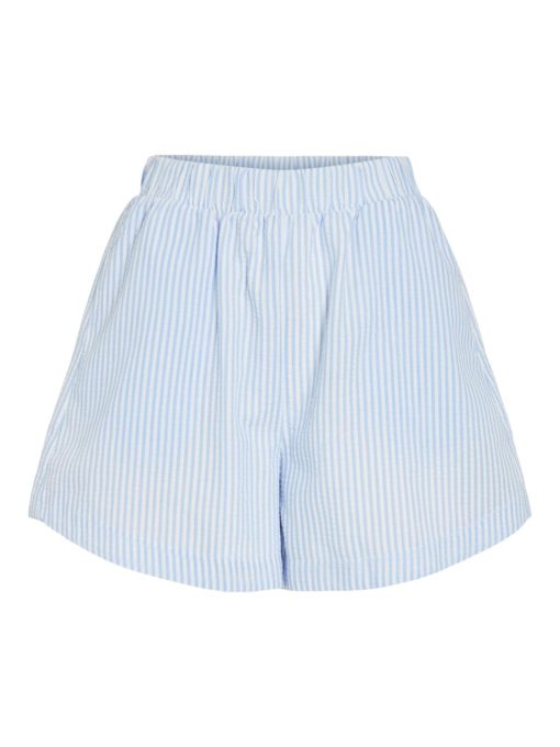 Vila Vicoralina Stripe Loose Shorts, blå/hvit stripet