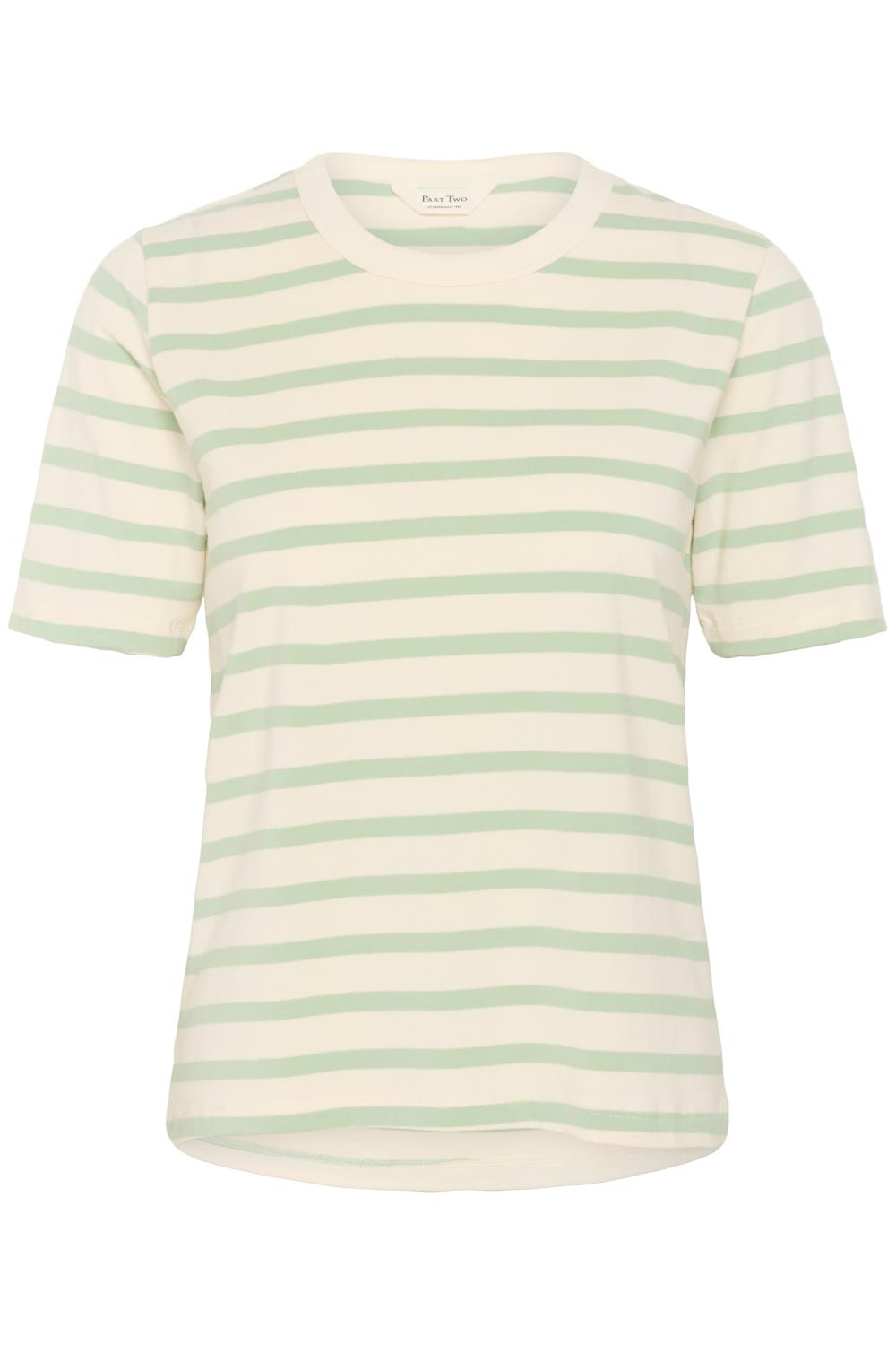 Part Two Ratani T-shirt, grønn stripet
