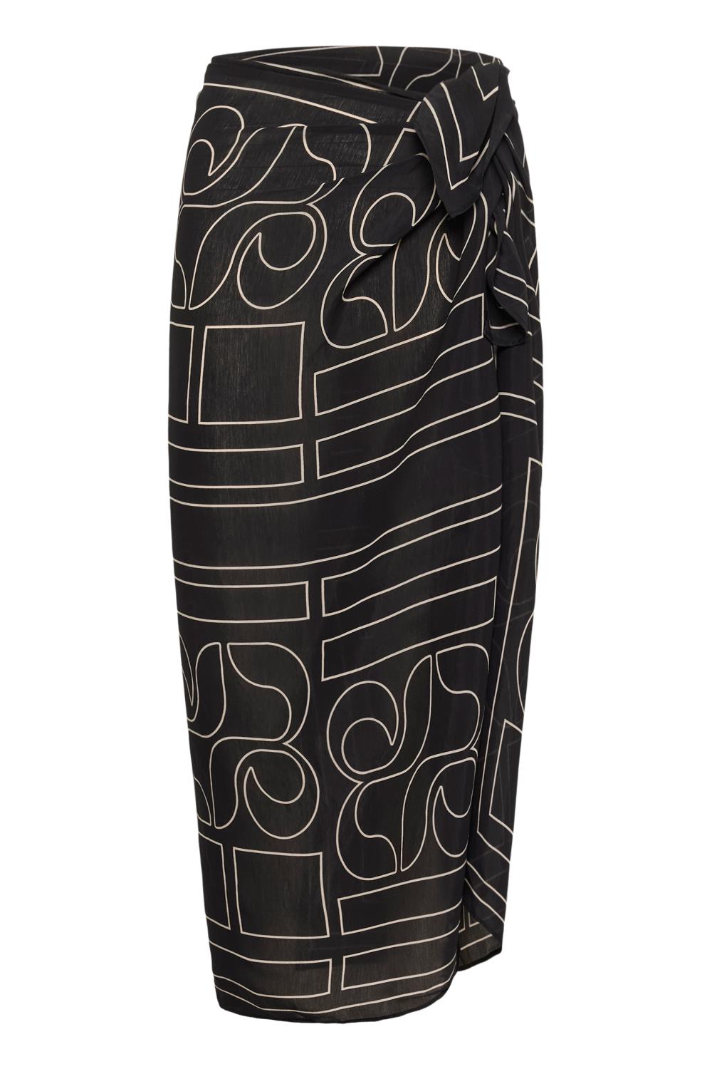 My Essential Wardrobe Sun Scarf, sort/print