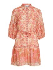 Vila Vipraya Printed Short Dress, oransje/mønstret