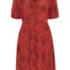 Kaffe KAliana Short Dress, oransje/dyreprint