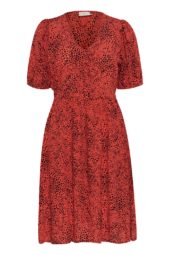 Kaffe KAliana Short Dress, oransje/dyreprint