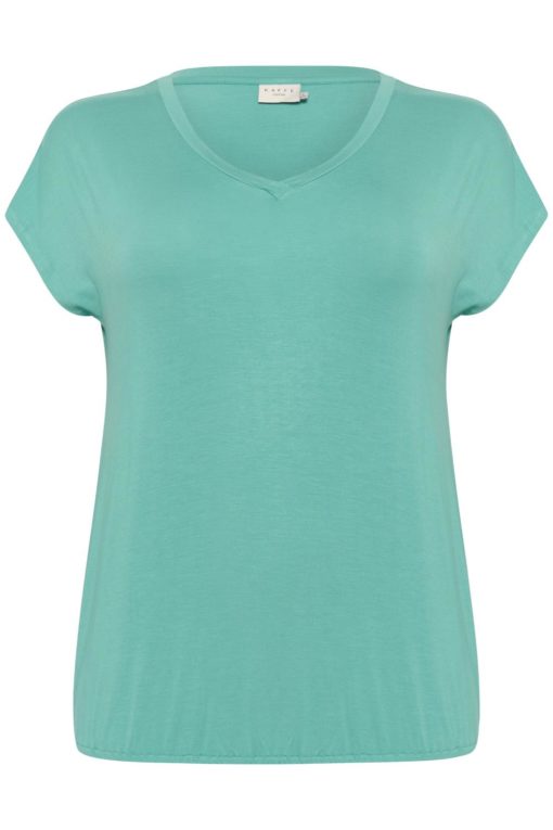 Kaffe Curve KCjena V-neck T-shirt, turkis