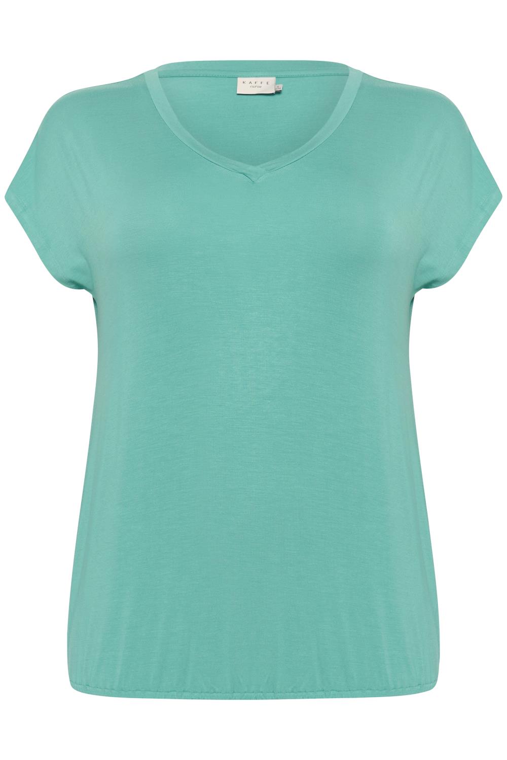 Kaffe Curve KCjena V-neck T-shirt, turkis