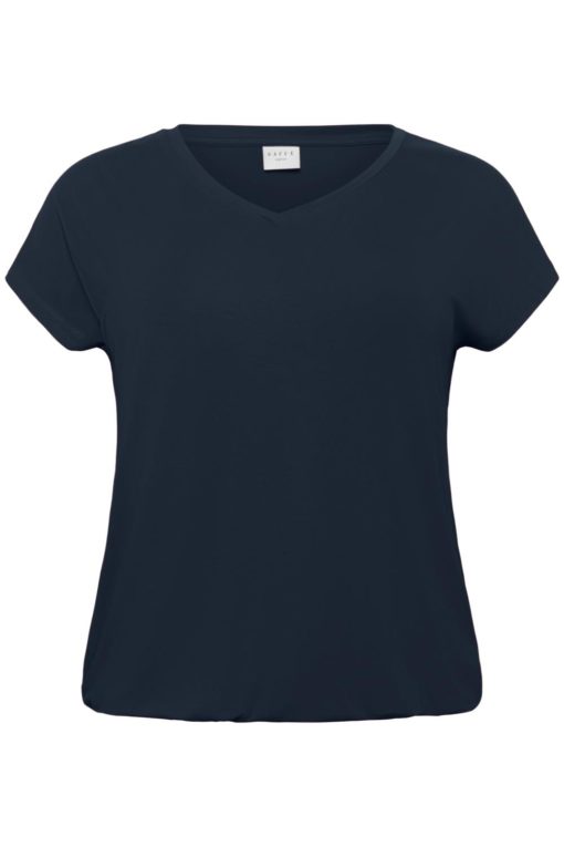 Kaffe Curve KCjena V-neck T-shirt, marineblå