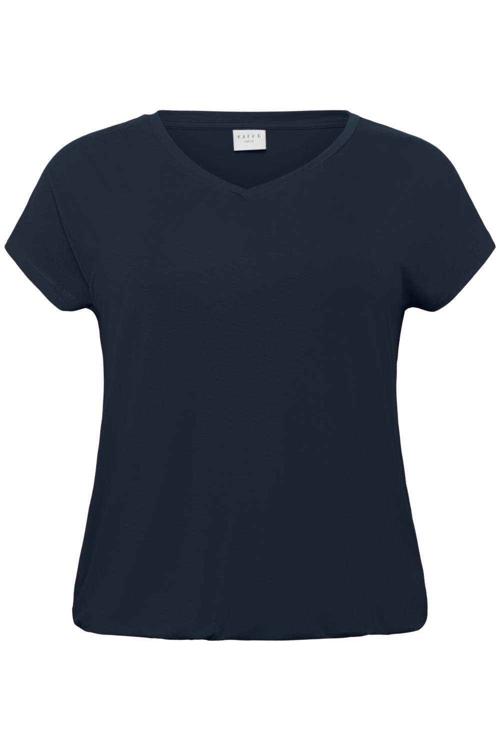 Kaffe Curve KCjena V-neck T-shirt, marineblå