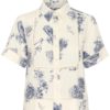 Part Two Rebitta Shirt, offwhite m/blått mønster