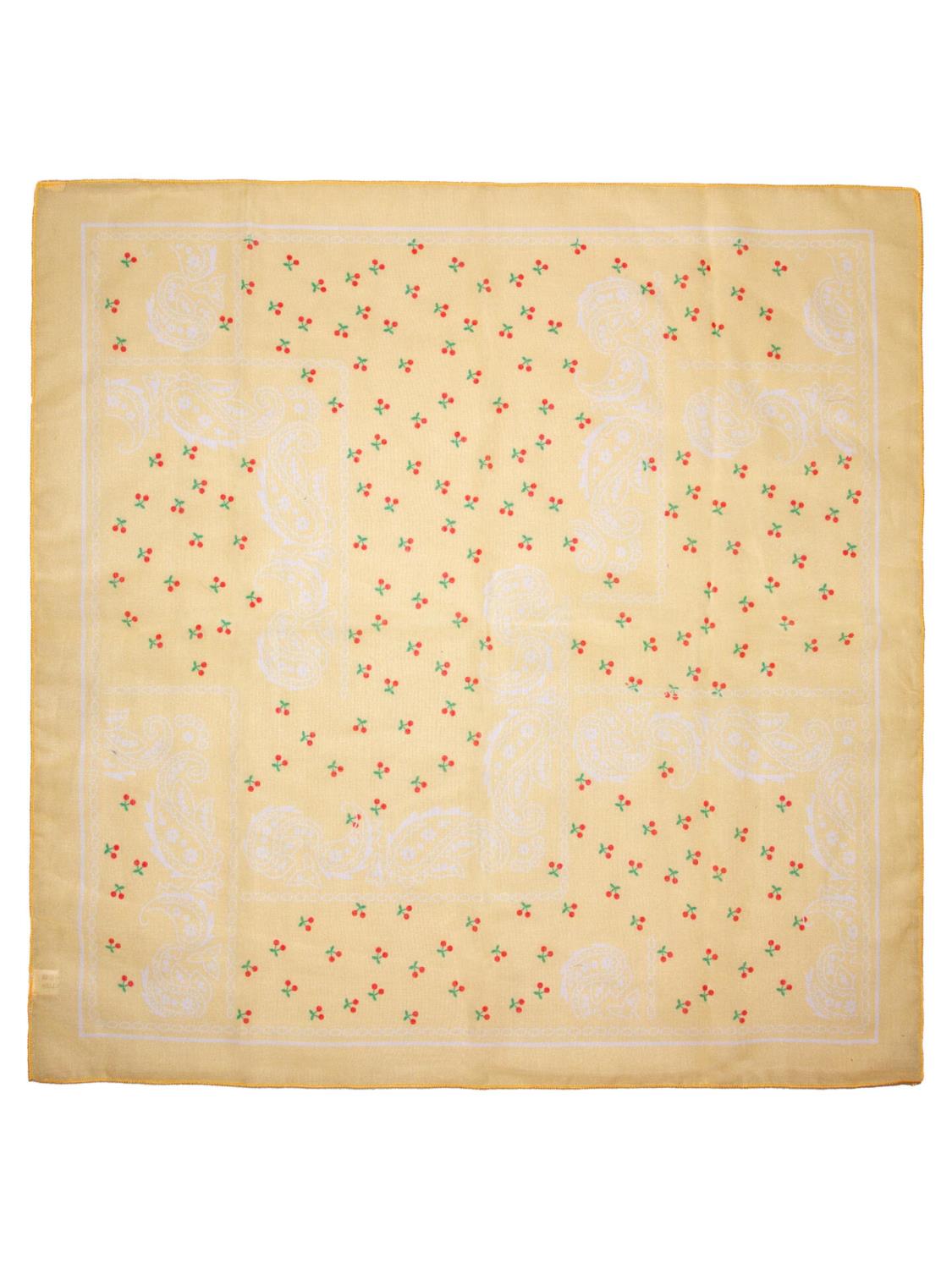 Intex Skandia skjerf m/kirsebær 58x58 cm, gul