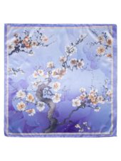 Intex Skandia skjerf m/blomster 70x70cm, blå