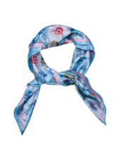 Intex Skandia skjerf m/blomster 70x70 cm, blå