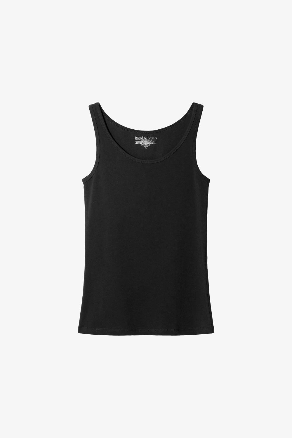 Bread & Boxers Tank cotton-stretch, sort