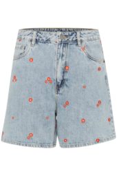 Kaffe KAbabeth Denim Shorts, med broderi