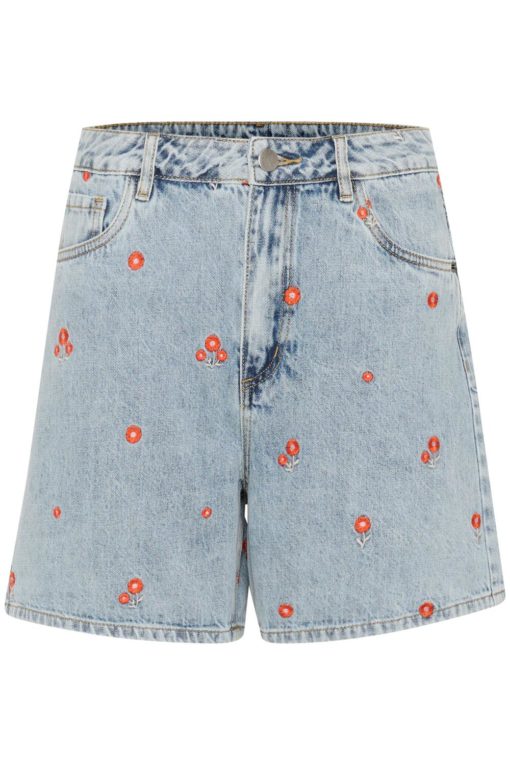 Kaffe KAbabeth Denim Shorts, med broderi