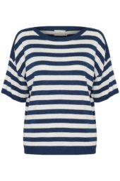 Kaffe KAregina Striped Pullover, marineblå/hvit