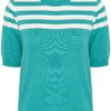 Kaffe KAlizza Striped Knit, sjøgrønn