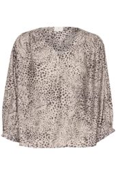 Kaffe KAdebra Blouse, gråbeige/abstract leopard