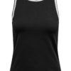 JDY Erin S/L contrast top, sort/hvit